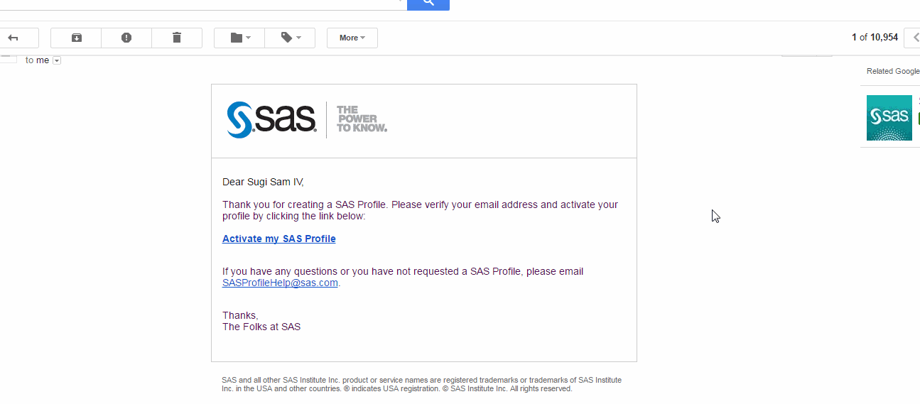 Animated gif of SAS Profile webform