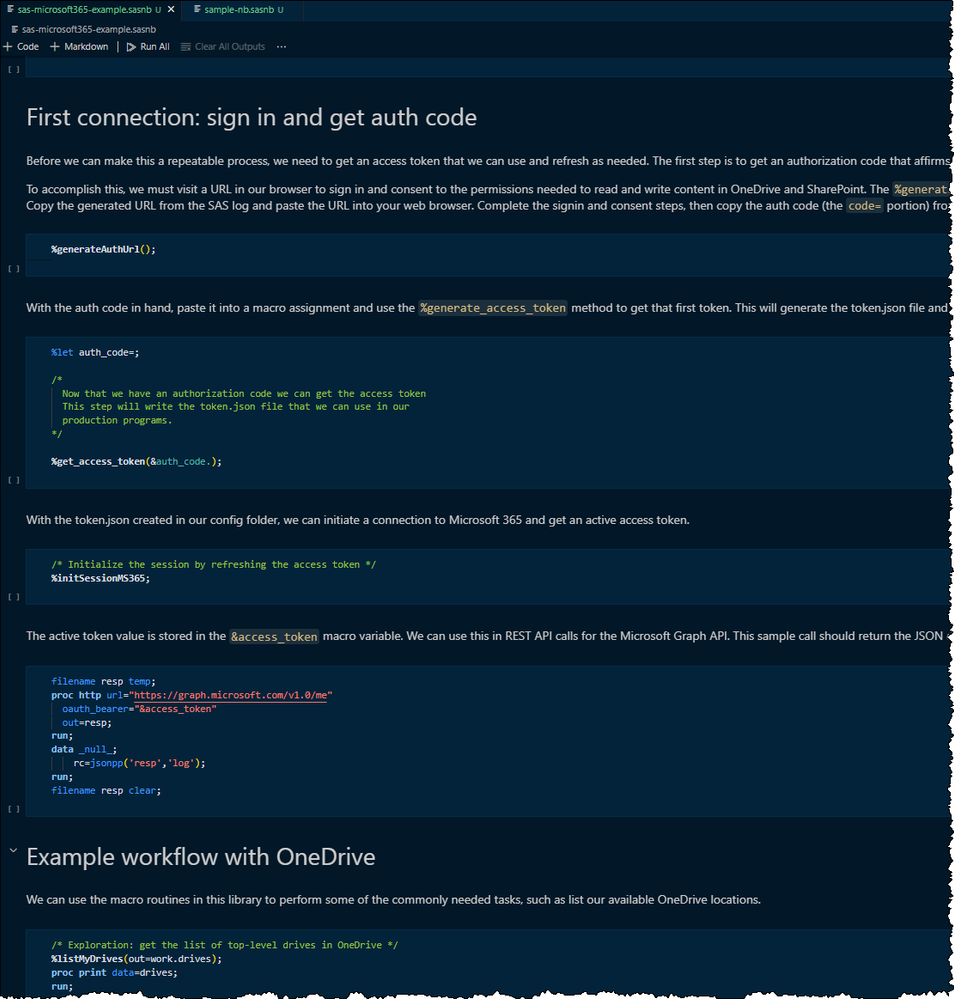 Sample SAS Notebook for a demo