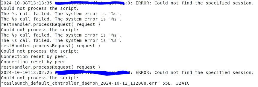 CAS Controller daemon shows error - SAS Support Communities