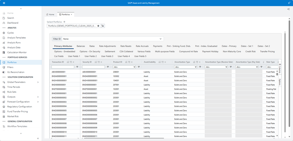 SAS Asset and Liability Management Product Screenshot - Navigation Menu 2.png