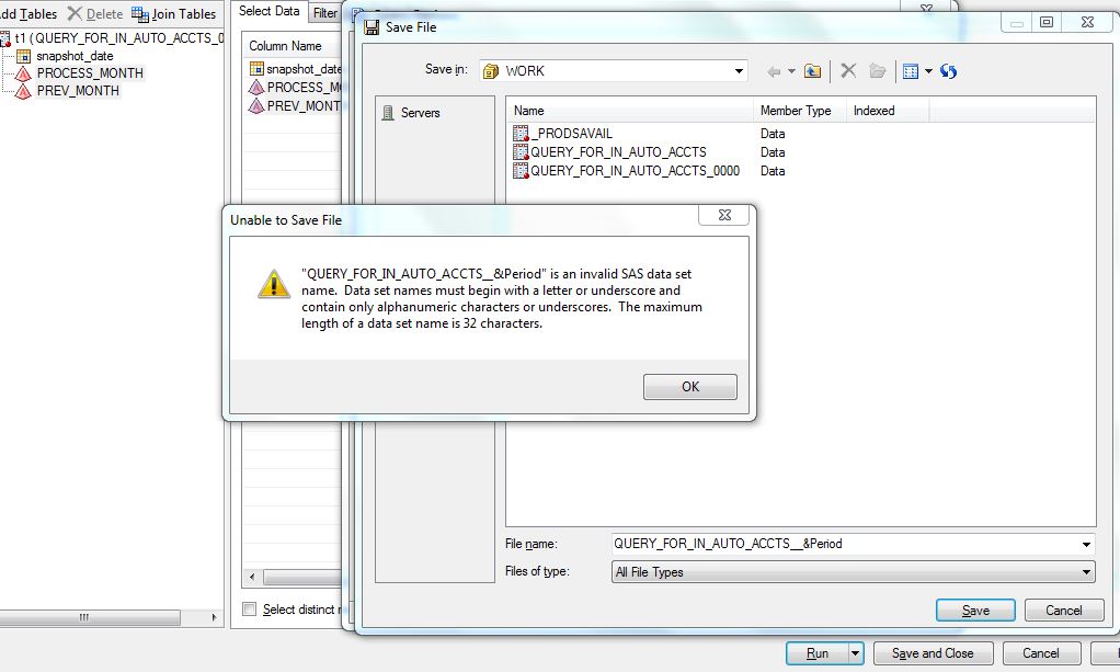 Change the output name of a table based on a processmonth parameter SAS Support Communities