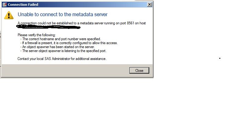 Unable to connect to the metadata server in SAS EG 7.1 - SAS Support  Communities