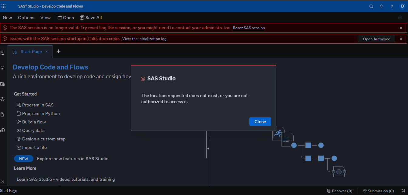 How to solve issue in SAS Studio with Error after fresh install of