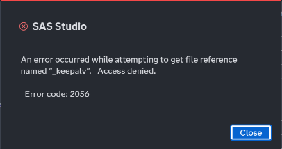 How to solve issue in SAS Studio with Error after fresh install of