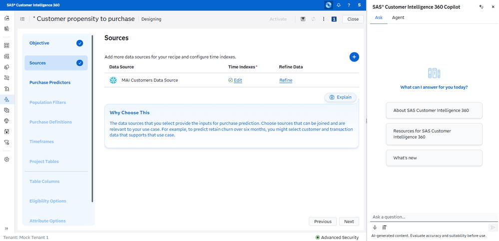 Image 8: Defining input data sources for a recipe