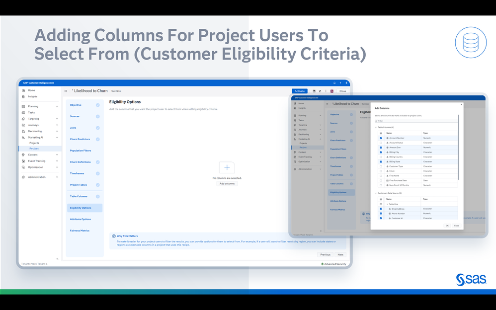 Image 20: Adding columns for project users to select from