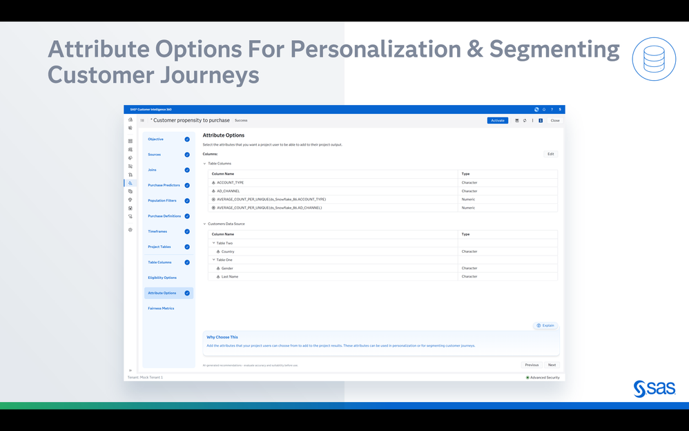 image 21: Attribute options for personalization & segmenting customer journeys