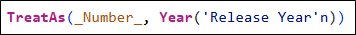 Release Year (numeric) calculated column