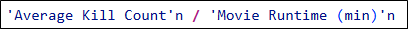 Calculation for Kills per Minute