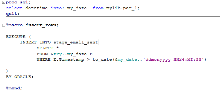 SAS Oracle where clause on date variable - SAS Support Communities