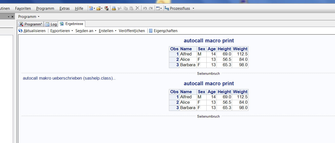 Nach Aufruf im EG: