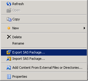 04-Option to Export SAS Package in SAS Management Console