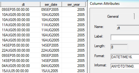 Datepart and year() functions worked fine