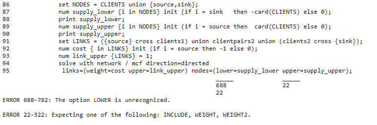 Solved: Proc OPTMODEL: finding optimal pairs - handling infeasibility ...