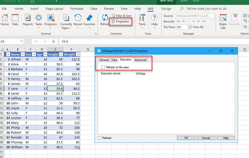 SAS addin 7.1 Excel VBA Slow Refresh on multiple SAS tables - SAS Support  Communities