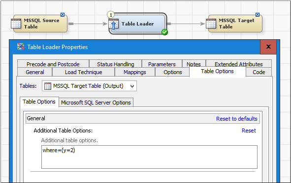 Table Loader to MSSQL Target Table