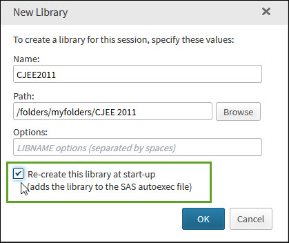 Check re-create this library at startup to use library across sessions.jpg