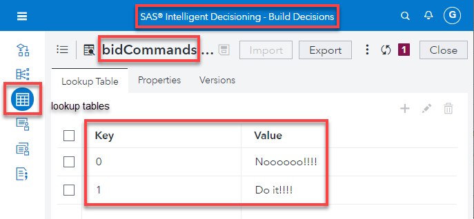 The SID bidCommands lookup table