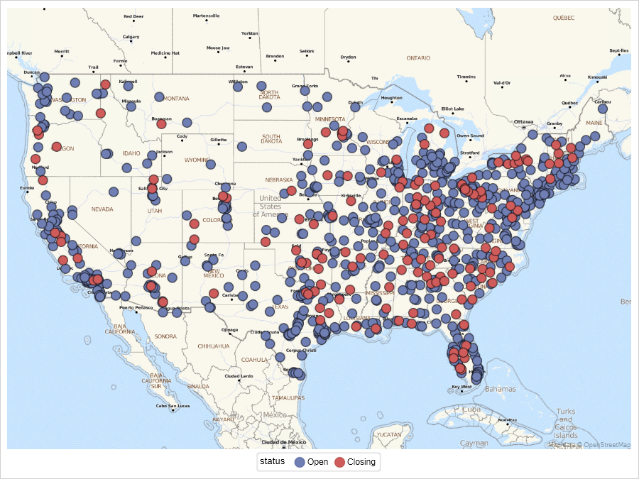 SGMAP of JCP Penney store closings SAS Support Communities