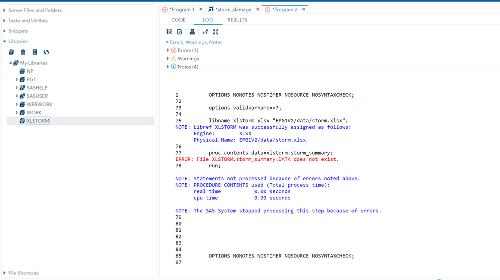 my result, under xlstorm library, there is nothing in it.