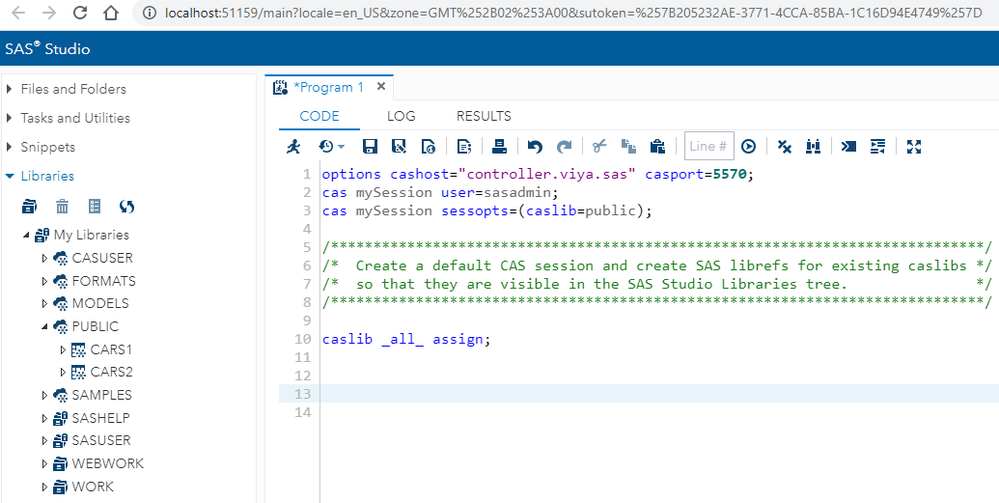 Assign all Caslibs in SAS Studio