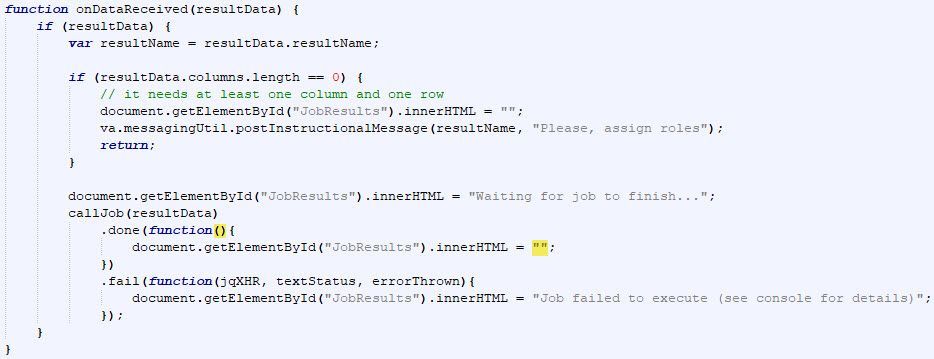 Picture 4- Modified pre and post callJob() execution to inform job status