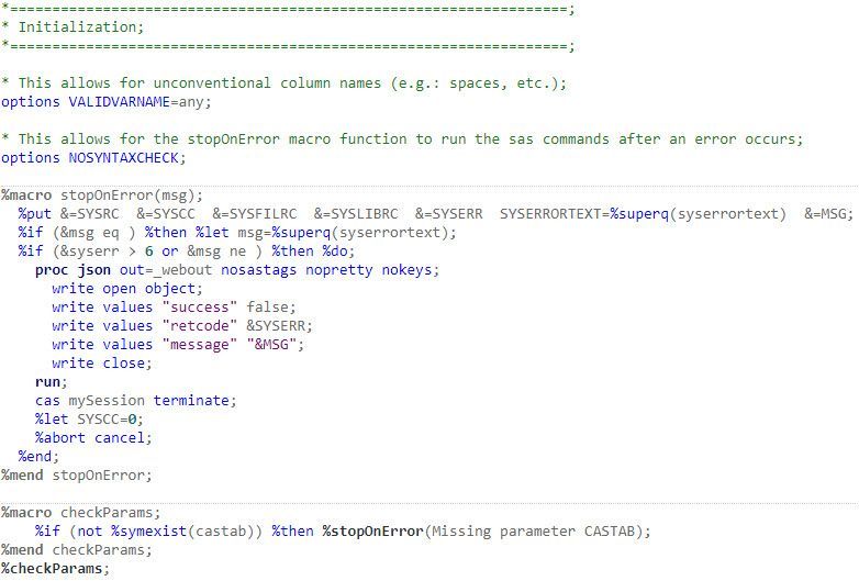 Picture 8- Macro functions to check job execution status and validate input parameters