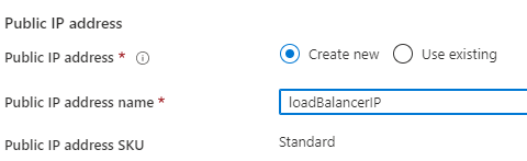 Create load balancer with a new IP address