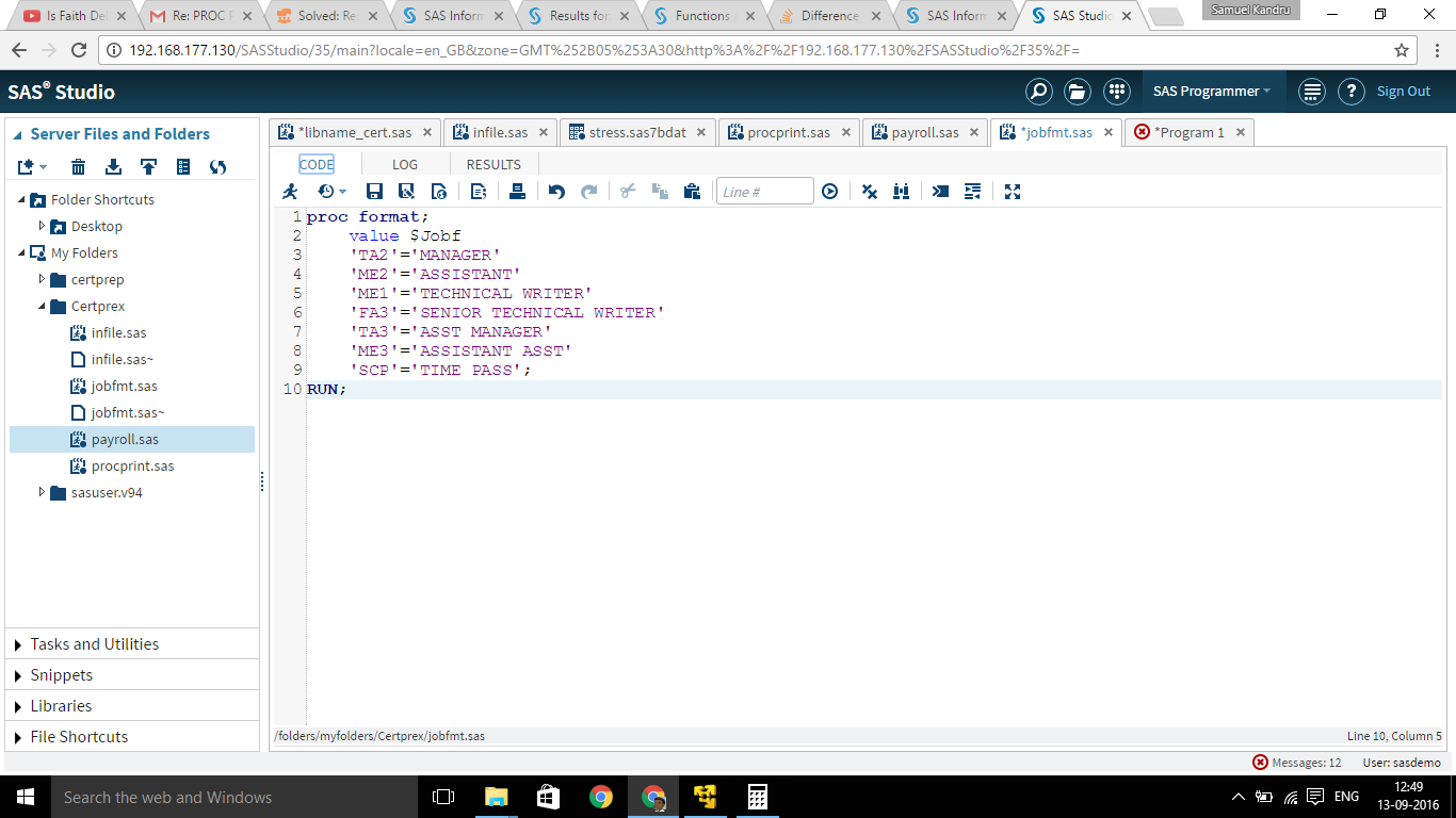 proc format - SAS Support Communities