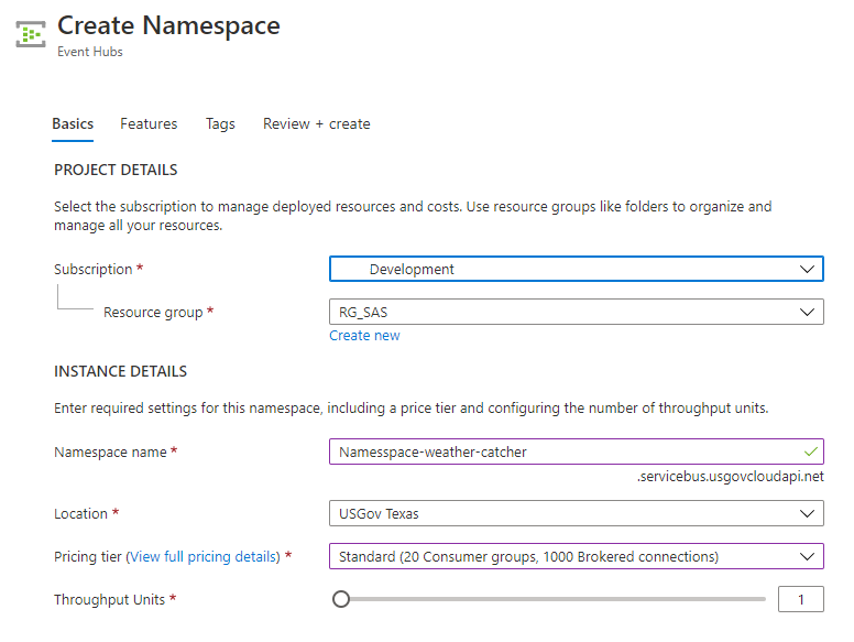 Create Namespace