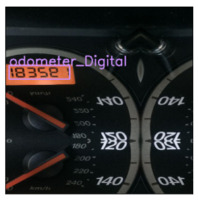 Figure 4. Example of augmenting a photo using pixel mirroring to make the odometer smaller. A large portion of the image is “fake”.