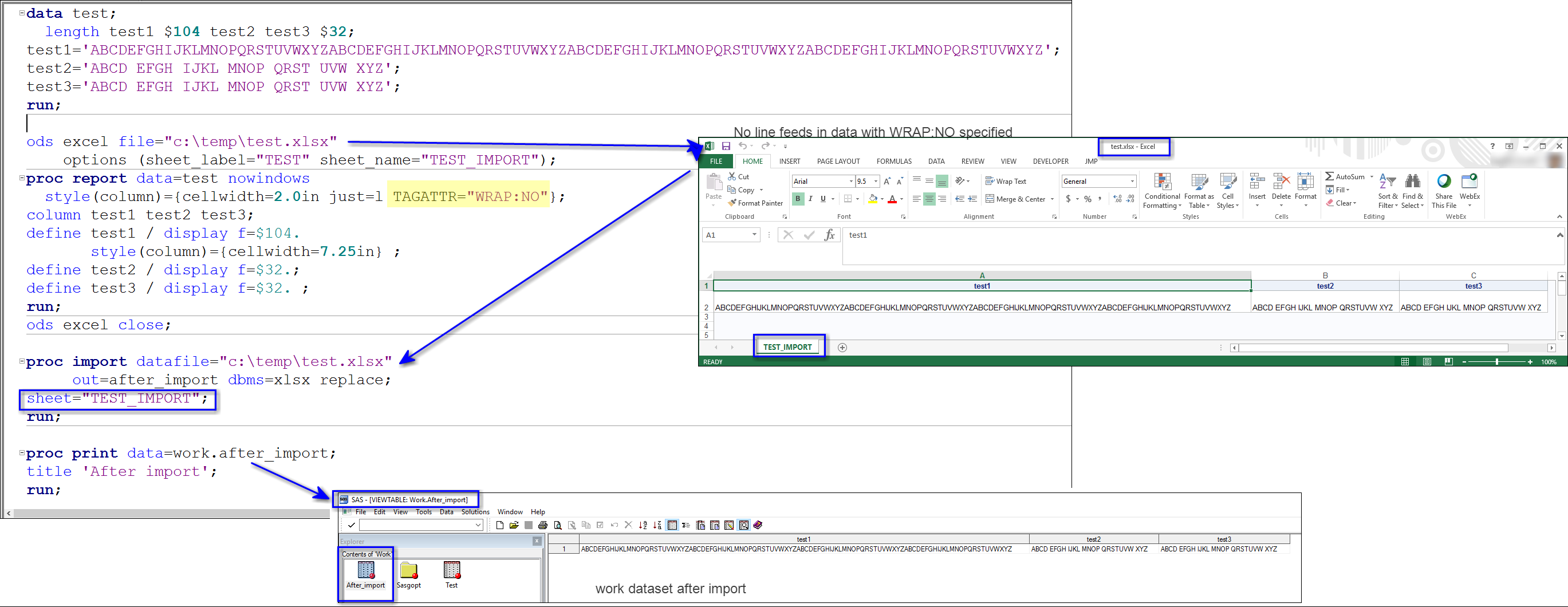 ODS EXCEL Line feeds SAS Support Communities