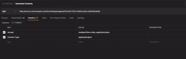 Figure 4: Download content using GET call
