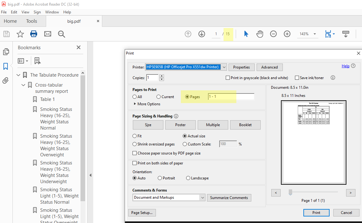 How to print only first page ODS PDF SAS Support Communities