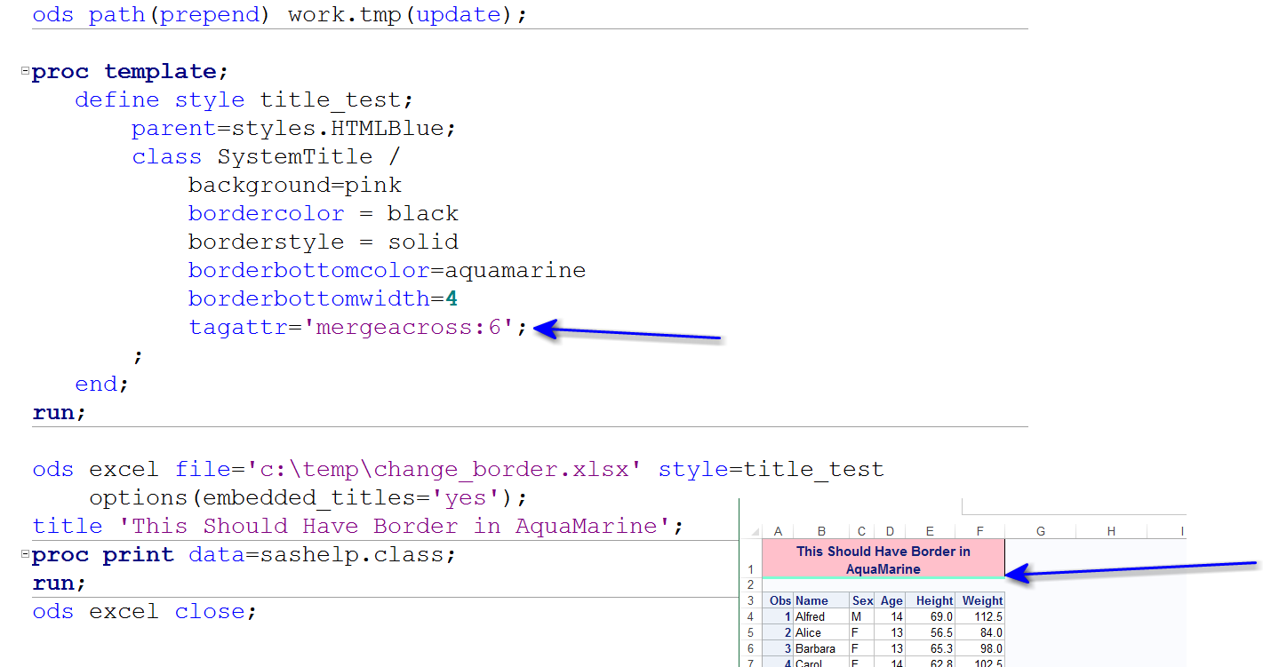 ODS Excel (xlsx) Issue with borders in title (bug?) SAS Support Communities