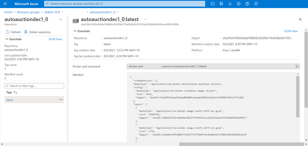720 SAS Container Runtime decision image published to Azure Container Registry.png