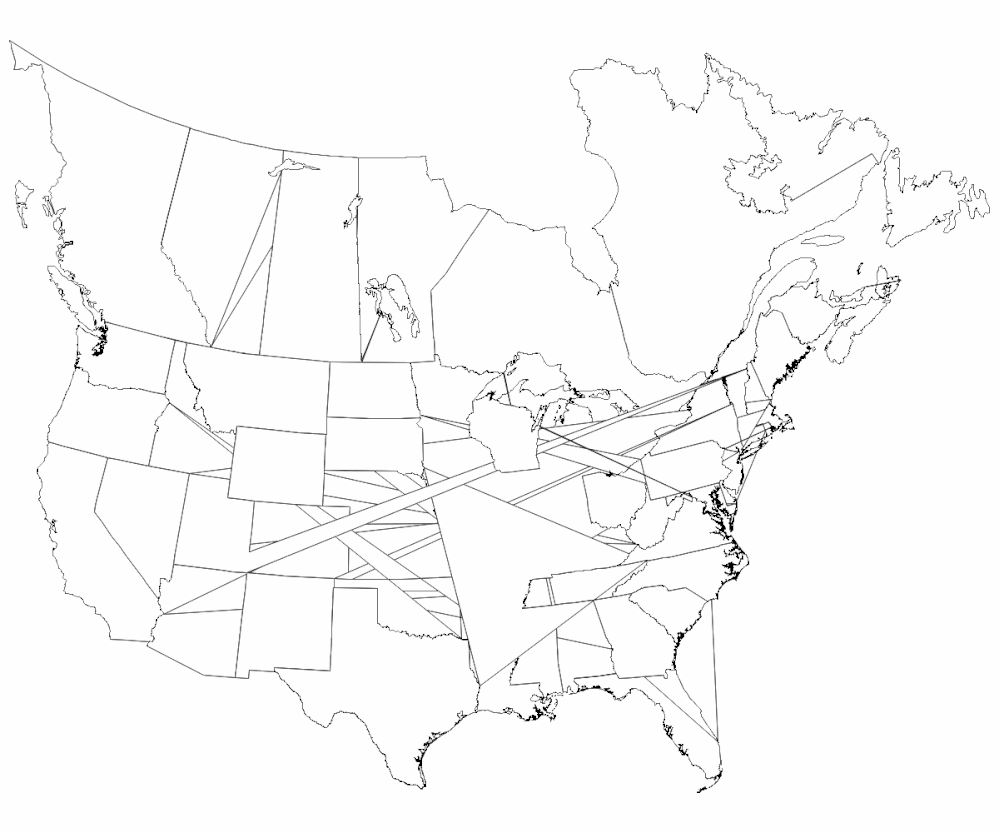 map with random lines