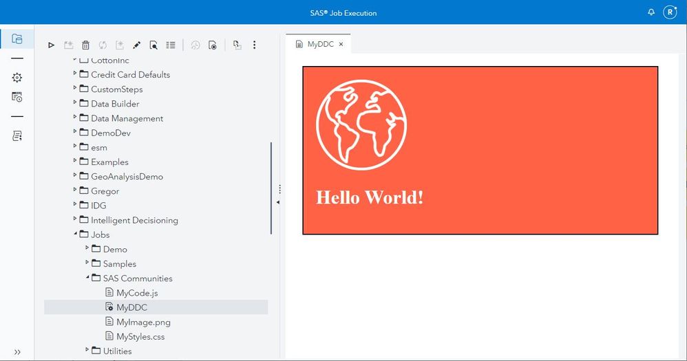 22-Testing the DDC in SAS Job Execution web app