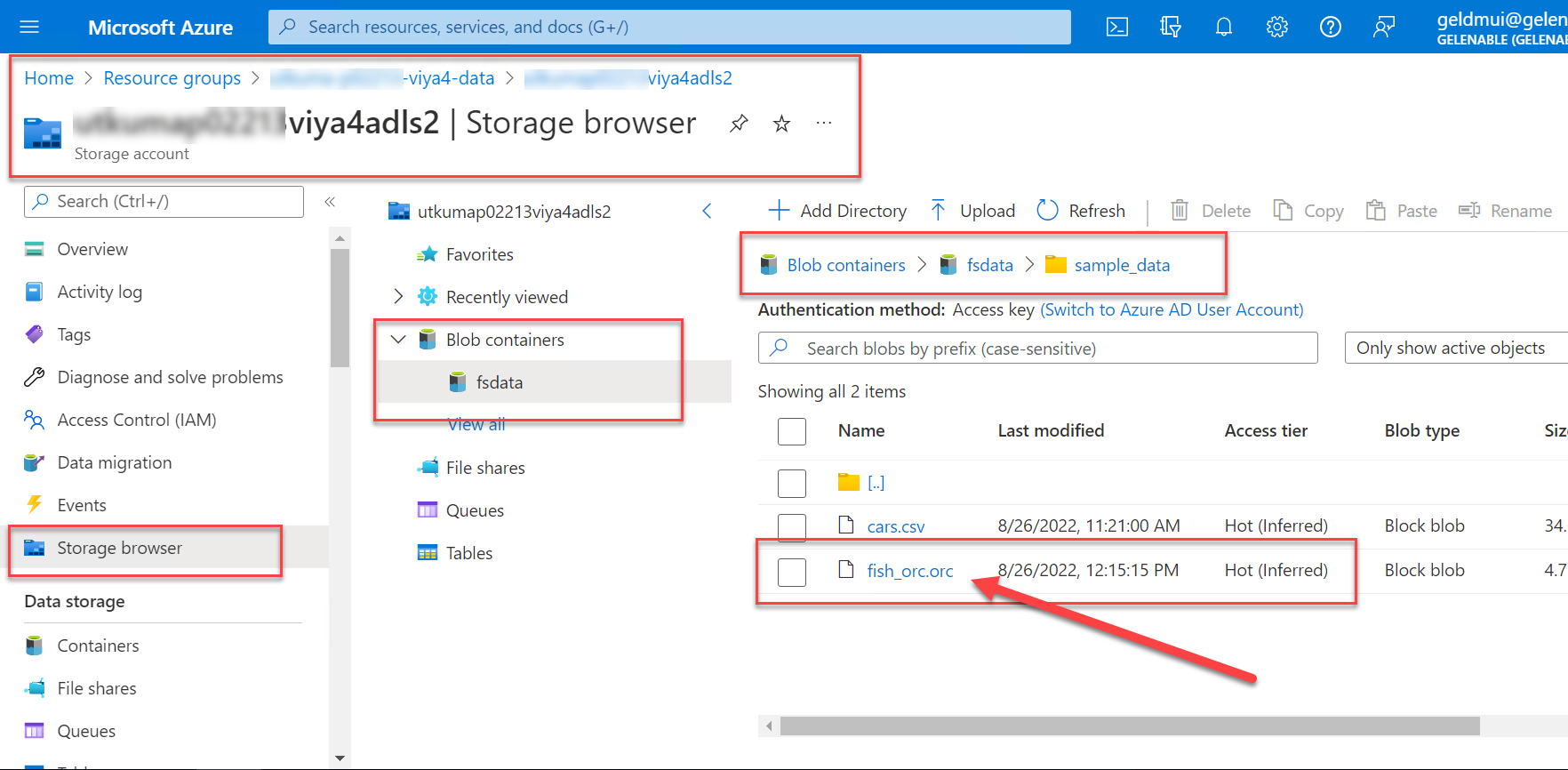 SAS Viya accessing Azure resources (ADLS) with Single Sign-On