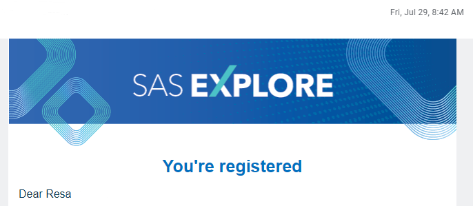 SAS Explore registration