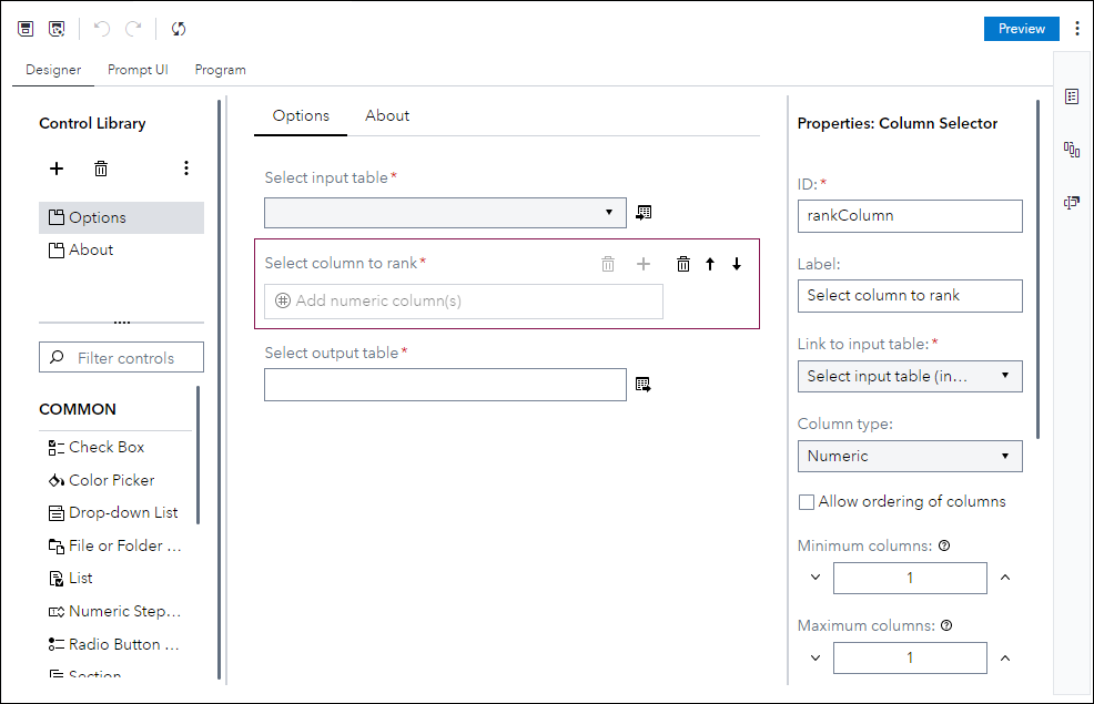 Figure 1 - Designer interface for custom steps