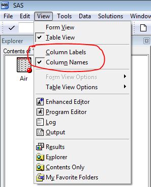 Solved: 9.4 defaulting columns to name view not label view - SAS Support  Communities