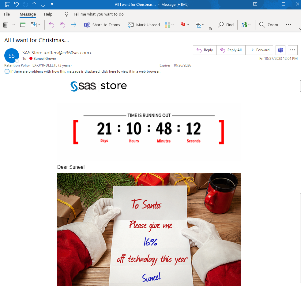 Image 18: Delivered email with 1:1 pricing personalization