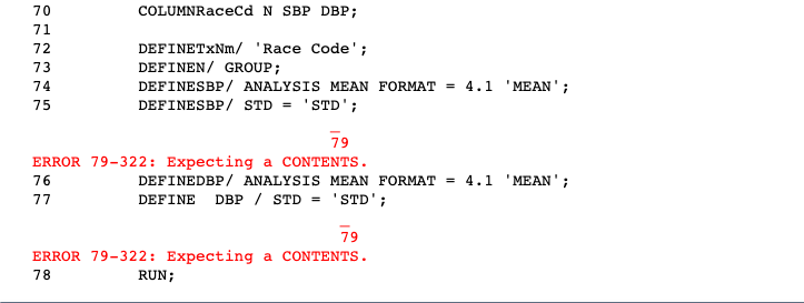 Solved: ERROR 79-322: Expecting a CONTENTS - SAS Support Communities