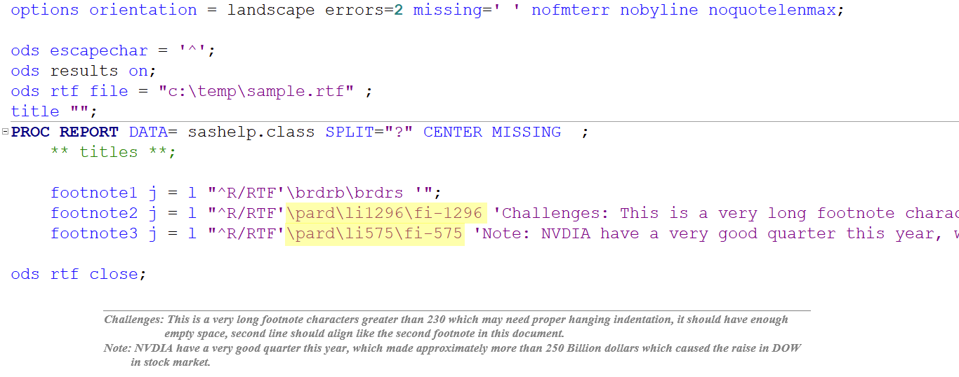 Solved Proc Report In Ods Rtf Format Rtf Commands For Wrapping Footnote Sas Support Communities 2125